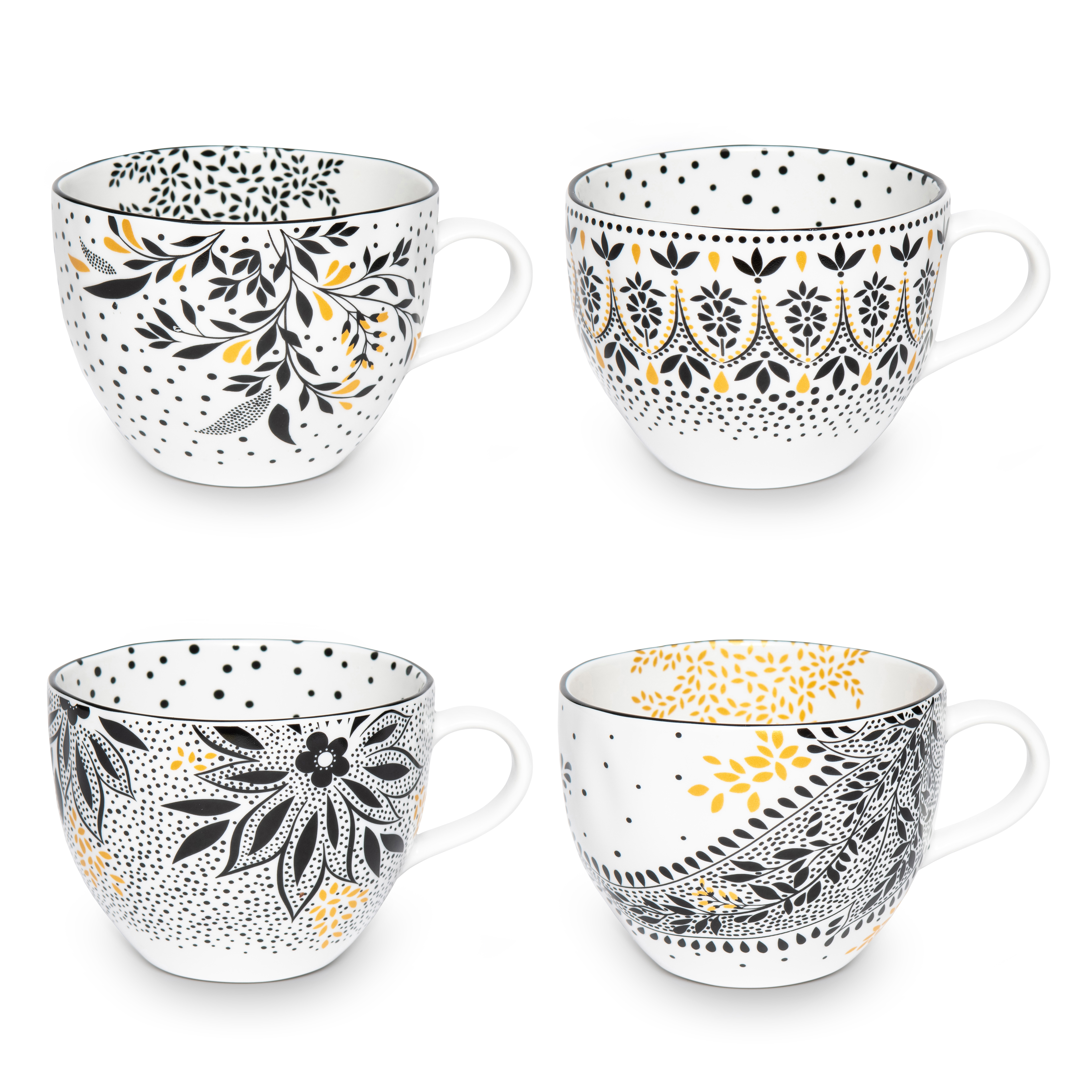 Sara Miller Artisanne Noir Set of 4 Mugs image number null